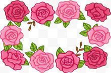 粉红玫瑰花标题框