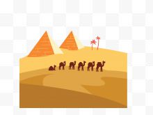 金字塔沙漠里的骆驼