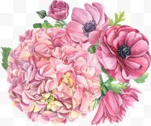 卡通手绘粉色的花束