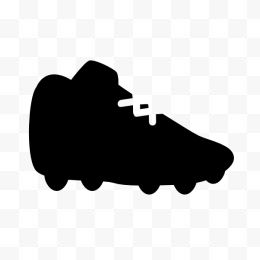 球鞋超大黑色扁平风格橄榄球类运动集图标12