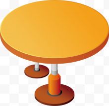 卡通立体橙色圆桌