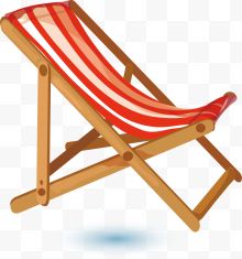 红色条纹沙滩椅