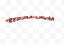 红色中国风古桥