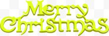 黄色创意圣诞节快乐字体...