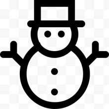 雪雪人小圣诞节和购物图标