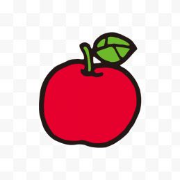 卡通手绘红苹果