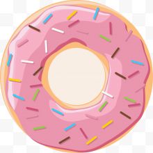 粉色卡通美味甜甜圈...