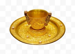 黄金杯子与盘子