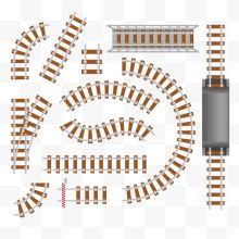 轨道 各种图形轨道 褐色 矢量