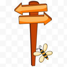 卡通小蜜蜂指示牌