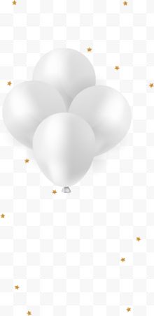 儿童节漂浮的白色气球...
