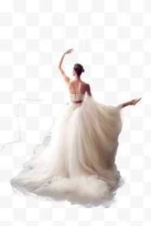 新娘背影 纯白色 婚纱