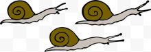 三只可爱的卡通蜗牛...