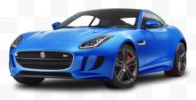 蓝色的捷豹(Jaguar)F型豪华跑车形象