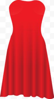 手绘红色连衣裙