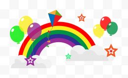 卡通彩虹气球节日装饰背景...