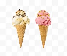 两个美味冰淇淋