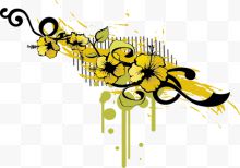 黄色花卉矢量