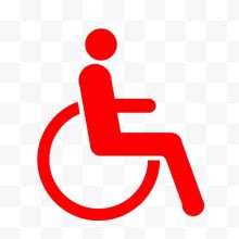 红色残疾人标志简约轮椅...