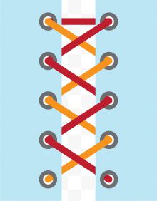红黄色鞋带矢量卡通风格