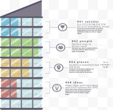 公司大楼彩色图表