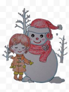 雪人和小孩