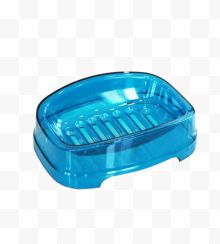 透明蓝色有孔肥皂盒