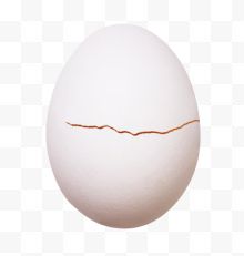白色鸡蛋带裂纹的初生蛋实...
