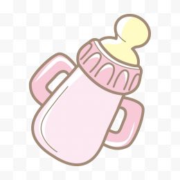 卡通粉色婴儿奶瓶