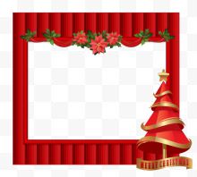 红色圣诞树装饰相框...