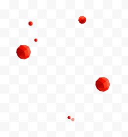 手绘红色立体小球