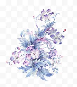 紫色花朵手绘插画