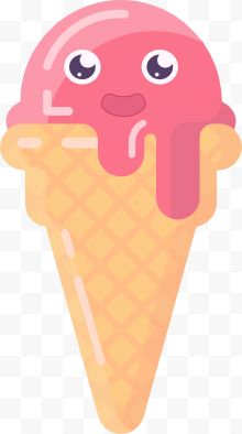 粉色冰淇淋甜筒