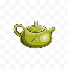 绿色茶壶矢量