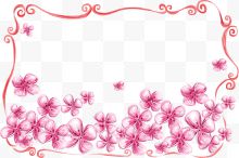 粉色花花边框