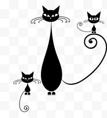 三只黑猫