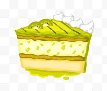 卡通手绘绿色三角蛋糕...