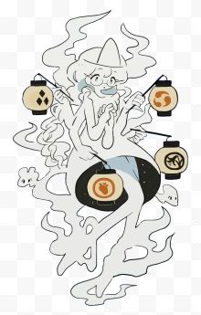 矢量卡通日本幽灵