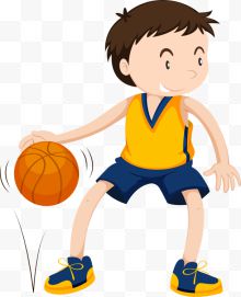 儿童节打篮球的男孩
