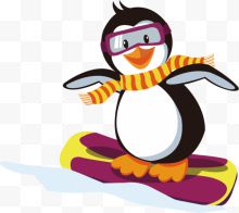 滑雪企鹅冬季旅游