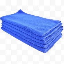 蓝色整洁的洗车毛巾