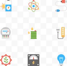 卡通电力循环网页UI图标集合