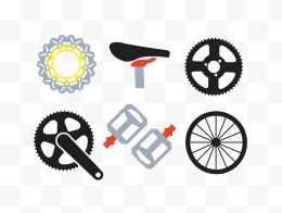 自行车坐垫轮胎组件图...