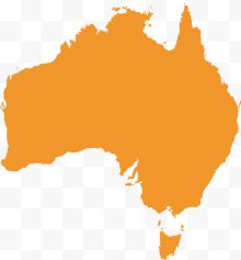 黄色澳大利亚澳洲地图...