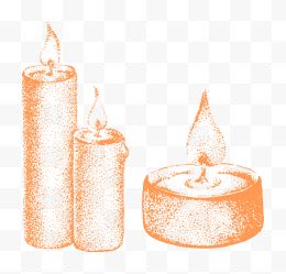 卡通手绘橙色蜡烛