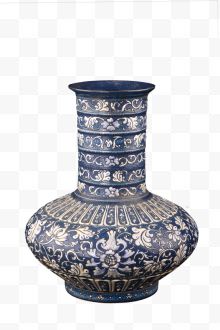 精美蓝色中国风瓷瓶...