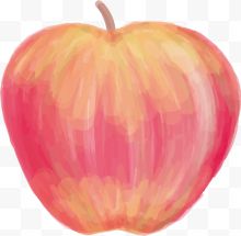 矢量图红色水彩苹果...