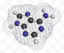 黑蓝色网状腺嘌呤分子形状