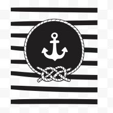 黑色条纹船锚标志