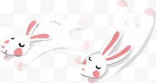 瘫软的两只兔子中秋节可爱卡通动